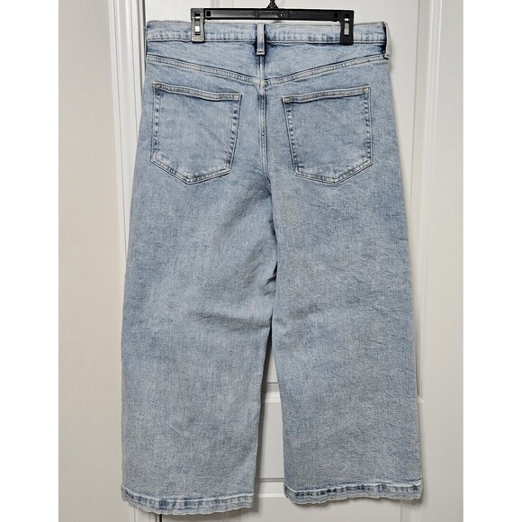 Gap Hi-Rise Stride Ankle Jeans Women's 16 (35x26) Blue Wide Leg Light Wash VGUC - Picture 7 of 7